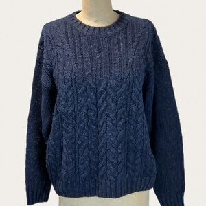 VINTAGE‎ 80s Outback Red cable knit sweater women’s navy blue classic timeless